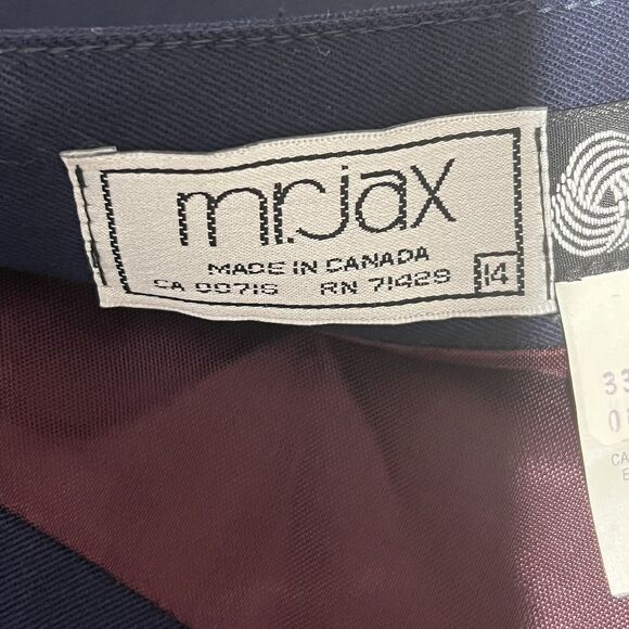NWT VTG Mr Jaxx Virgin Wool Blue Skirt Canada Academia Secretary Preppy Nautical - Picture 7 of 11